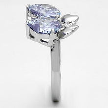 Load image into Gallery viewer, 3W309 - Rhodium Brass Ring with AAA Grade CZ  in Light Amethyst