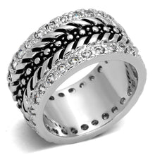 Load image into Gallery viewer, 3w315 - Rhodium Brass Ring with AAA Grade CZ  in Clear
