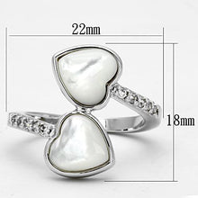 Load image into Gallery viewer, 3w317 - Rhodium Brass Ring with Precious Stone Conch in White