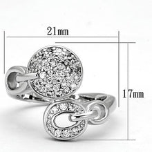 Load image into Gallery viewer, 3W321 - Rhodium Brass Ring with AAA Grade CZ  in Clear