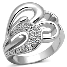 Load image into Gallery viewer, 3W325 - Rhodium Brass Ring with AAA Grade CZ  in Clear