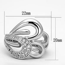 Load image into Gallery viewer, 3W325 - Rhodium Brass Ring with AAA Grade CZ  in Clear
