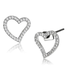 Load image into Gallery viewer, 3W346 - Rhodium Brass Earrings with AAA Grade CZ  in Clear