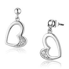 Load image into Gallery viewer, 3W368 - Rhodium Brass Earrings with AAA Grade CZ  in Clear