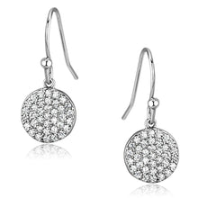 Load image into Gallery viewer, 3W369 - Rhodium Brass Earrings with AAA Grade CZ  in Clear