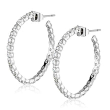 Load image into Gallery viewer, 3W370 - Rhodium Brass Earrings with AAA Grade CZ  in Clear
