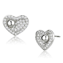 Load image into Gallery viewer, 3W374 - Rhodium Brass Earrings with AAA Grade CZ  in Clear