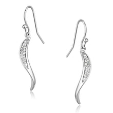 Load image into Gallery viewer, 3W377 - Rhodium Brass Earrings with AAA Grade CZ  in Clear