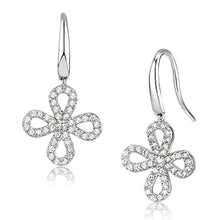 Load image into Gallery viewer, 3W382 - Rhodium Brass Earrings with AAA Grade CZ  in Clear