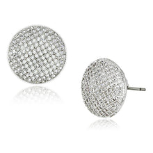 Load image into Gallery viewer, 3W388 - Rhodium Brass Earrings with AAA Grade CZ  in Clear