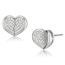 Load image into Gallery viewer, 3W389 - Rhodium Brass Earrings with AAA Grade CZ  in Clear