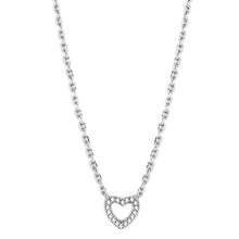 Load image into Gallery viewer, 3W413 - Rhodium Brass Necklace with AAA Grade CZ  in Clear