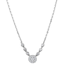 Load image into Gallery viewer, 3W417 - Rhodium Brass Necklace with AAA Grade CZ  in Clear