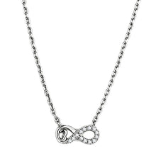 Load image into Gallery viewer, 3W418 - Rhodium Brass Necklace with AAA Grade CZ  in Clear