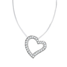Load image into Gallery viewer, 3W420 - Rhodium Brass Necklace with AAA Grade CZ  in Clear