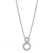 Load image into Gallery viewer, 3W421 - Rhodium Brass Necklace with AAA Grade CZ  in Clear