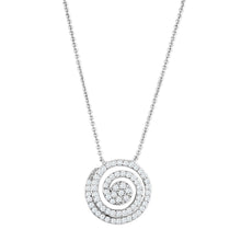 Load image into Gallery viewer, 3W422 - Rhodium Brass Necklace with AAA Grade CZ  in Clear