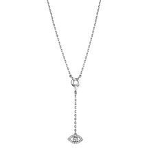 Load image into Gallery viewer, 3W423 - Rhodium Brass Necklace with AAA Grade CZ  in Clear