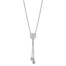 Load image into Gallery viewer, 3W429 - Rhodium Brass Necklace with AAA Grade CZ  in Clear