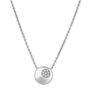 3W431 Rhodium Brass Necklace with AAA Grade CZ in Clear