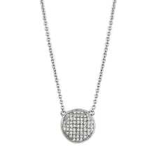 Load image into Gallery viewer, 3W437 - Rhodium Brass Necklace with AAA Grade CZ  in Clear