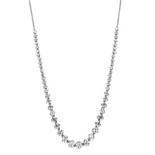 Load image into Gallery viewer, 3W440 - Rhodium Brass Necklace with AAA Grade CZ  in Clear