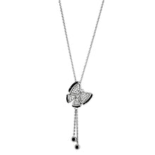 Load image into Gallery viewer, 3W441 - Rhodium + Ruthenium Brass Necklace with AAA Grade CZ  in Black Diamond