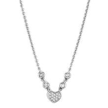 Load image into Gallery viewer, 3W449 - Rhodium Brass Necklace with AAA Grade CZ  in Clear