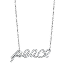 Load image into Gallery viewer, 3W457 - Rhodium Brass Necklace with AAA Grade CZ  in Clear
