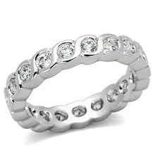 Load image into Gallery viewer, 3W462 - Rhodium Brass Ring with AAA Grade CZ  in Clear
