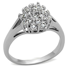 Load image into Gallery viewer, 3W479 - Rhodium Brass Ring with AAA Grade CZ  in Clear
