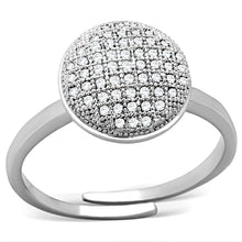 Load image into Gallery viewer, 3W502 - Rhodium Brass Ring with AAA Grade CZ  in Clear