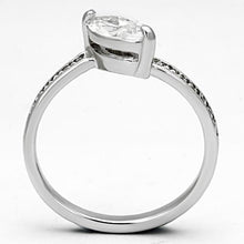 Load image into Gallery viewer, 3W528 - Rhodium Brass Ring with AAA Grade CZ  in Clear