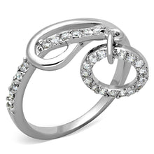 Load image into Gallery viewer, 3W577 - Rhodium Brass Ring with AAA Grade CZ  in Clear