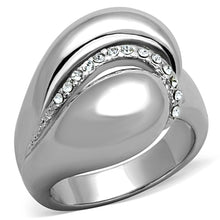 Load image into Gallery viewer, 3W586 - Rhodium Brass Ring with Top Grade Crystal  in Clear