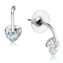 Load image into Gallery viewer, 3W612 - Rhodium Brass Earrings with AAA Grade CZ  in Clear