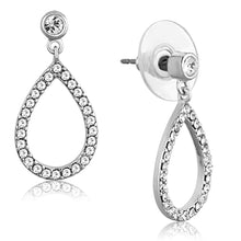 Load image into Gallery viewer, 3W617 - Rhodium Brass Earrings with Top Grade Crystal  in Clear