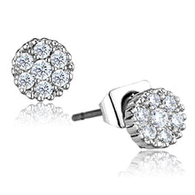 Load image into Gallery viewer, 3W623 - Rhodium Brass Earrings with AAA Grade CZ  in Clear