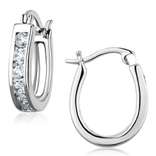 Load image into Gallery viewer, 3W627 - Rhodium Brass Earrings with AAA Grade CZ  in Clear