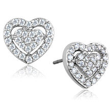 Load image into Gallery viewer, 3W636 - Rhodium Brass Earrings with AAA Grade CZ  in Clear