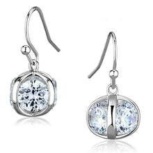Load image into Gallery viewer, 3W644 - Rhodium Brass Earrings with AAA Grade CZ  in Clear