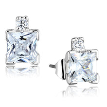 Load image into Gallery viewer, 3W652 - Rhodium Brass Earrings with AAA Grade CZ  in Clear