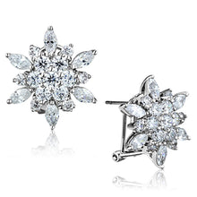 Load image into Gallery viewer, 3W661 - Rhodium Brass Earrings with AAA Grade CZ  in Clear