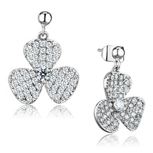 Load image into Gallery viewer, 3W662 - Rhodium Brass Earrings with AAA Grade CZ  in Clear