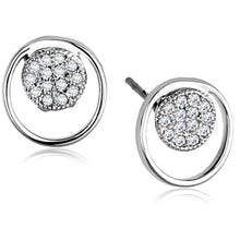 Load image into Gallery viewer, 3W669 - Rhodium Brass Earrings with AAA Grade CZ  in Clear