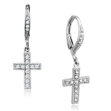 Load image into Gallery viewer, 3W688 - Rhodium Brass Earrings with AAA Grade CZ  in Clear