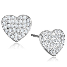 Load image into Gallery viewer, 3W695 - Rhodium Brass Earrings with AAA Grade CZ  in Clear