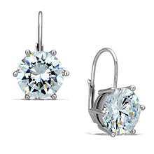 Load image into Gallery viewer, 3W701 - Rhodium Brass Earrings with AAA Grade CZ  in Clear