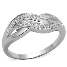 Load image into Gallery viewer, 3W724 - Rhodium Brass Ring with AAA Grade CZ  in Clear
