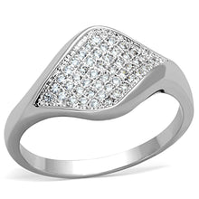 Load image into Gallery viewer, 3W726 - Rhodium Brass Ring with AAA Grade CZ  in Clear